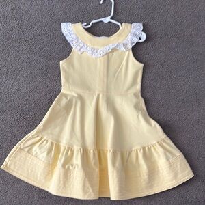 Yellow Dress with Lace Collar